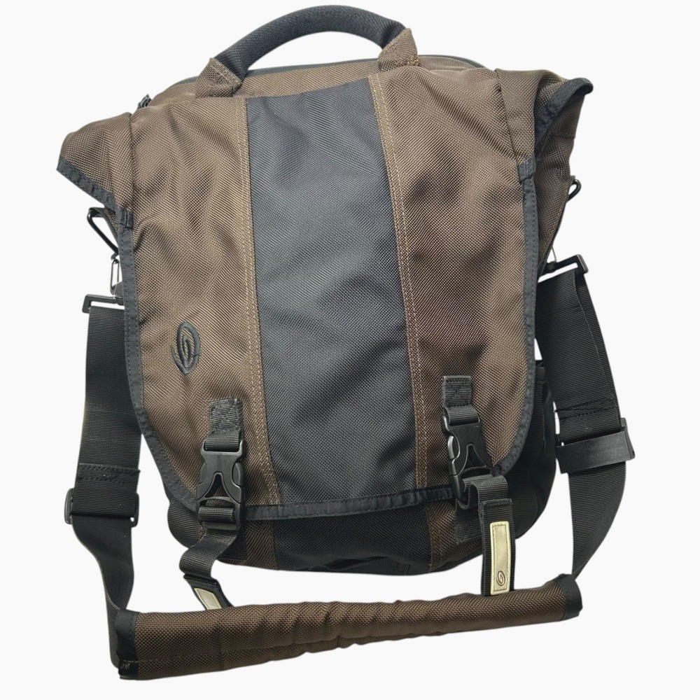 Timbuk2 Gorpcore Techwear Messenger Bag Medium Ballistic Nylon Brown Black